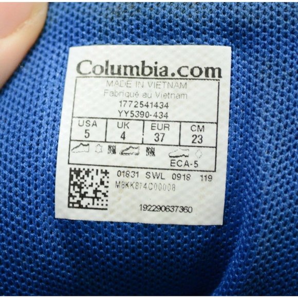 Columbia Waterproof Omni Grip Womens Sz 5 TechLite Hiking Trail Boots Brown Blue - Picture 9 of 11